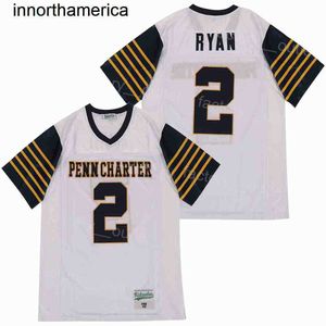 Movie William Penn Charter High School Football 2 Matt Ryan Jersey Uniform All Stitched Hip Hop For Sport Fans College Breathable Team Color White Good