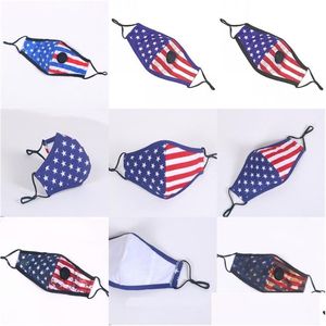 Designer Masks America Stars Flags Respirator With Vae Dust Face Masks Washable Cotton Custom Mascarilla andningsbara barn Adts Anti S DHSFJ