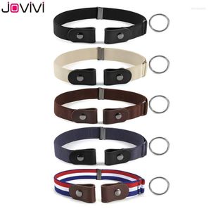 Ремни jovivi 1pc брюки ремень нет пряжки невидимый эластичный растяжение бесплатно для мужчин/женщин черные/коричневые/хаки