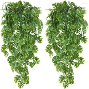 Decorative Flowers Artificial Green Plants Hanging Ivy Leaves Radish Seaweed Grape Fake Vine Home Garden Wall Party Balcony Decoration