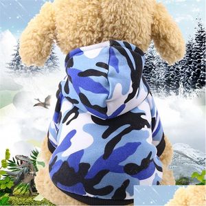 Dog Apparel New Pattern Pet Dog Clothes Spring Autumn Winter Camouflage Stain Resistant Handsome Cloth Cat Two Legged Hoodie Arrival Dhbw1