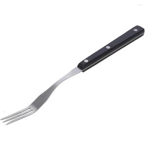 Flatvaruupps￤ttningar Miu Frankrike skarp 12-tums Granny Fork Rostfritt 3 Prong Wood Hande Cooking Utensil-Long