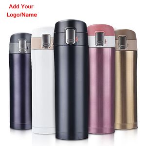 Water Bottles Custom Stainless Steel Double Wall Insulated Thermos Cup Vacuum Flask Coffee Mug Travel Drink Bottle Home Office Thermocup 221122