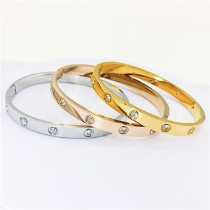 Pulseira de diamante de design de luxo para mulheres pulseiras de designer de moda Bracelets femininos Bracelete de ouro rosa de ouro rosa jóias de jóias de aço inoxidável