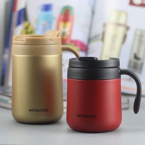 Garrafas de água 330ml Caneca de caneca de café Términa Thermoxless Stainless Isolles Copo com tampa da maçaneta e colher de mistura 221122