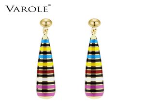 VAROLE Colors Enamel Baseball Bat Dangle Earrings for Women Gold Color Fashion Jewelry Drop Earrings Brincos