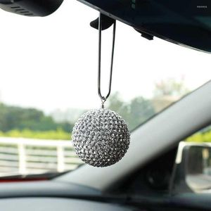 Interior Decorations Fashion Car Pendant Diamond Crystal Ball Decor Automobile Rearview Mirror Hanging Ornaments Accessories