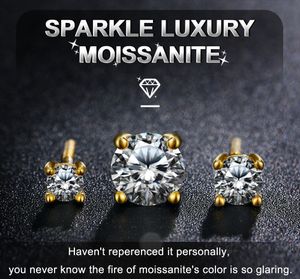 Reale Moissanite Orecchini a bottone per le donne 0.1-1 Carati D Colore 100% 925 Orecchini in argento sterling 2023 Tendenza Fine Qualità Matrimonio Placcato oro Gioielli Regali Bijoux