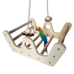 Other Pet Supplies Bird Swing for Cage 71 Inches Parrot Perch Hammock Natural Wood Bird Toy Parakeet Chew Toys for Small Birds Parakeets 221122