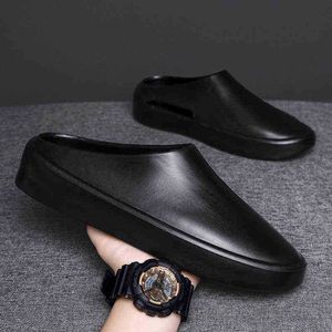 Sommer Männer Hausschuhe Neue Halbe Hausschuhe Männer Trend Kühlen Hausschuhe Baotou Hohl Atmungsaktive Casual Weiße Schuhe Männer Schuhe Tennis J220716