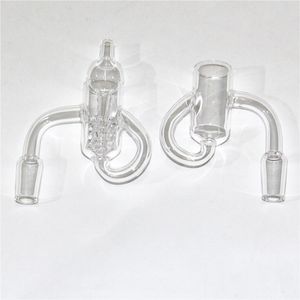 Smoking Oil Nail Diamond Knot Loop Quartz Bangers With Bubbler Carb Cap & Insert Bowl 10mm 14mm 18mm Recycler Knots Quartz Banger Nails For Bong