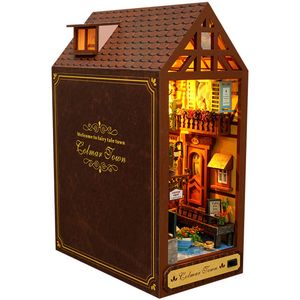 Doll House Accessories DIY كتاب مصنوع يدويًا في سلسلة الكتب نموذج بناء نموذج خشبي مصغرة مع مجموعة الأثاث هدية 221122