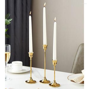 Candle Holders 1pc Chinese Style Metal Simple Golden Wedding Decoration Bar Party Living Room Decor Home Candlestick