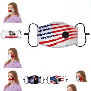 Designer Masks America National Flags Reusables Face Mask Ventilation With Breathing Vaes Respirators Independence Days Mascarillas Dhtrc