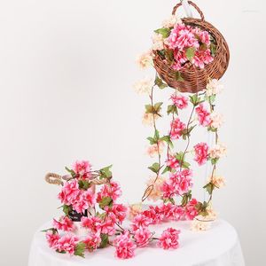 Fiori decorativi Cherry Vine Piante artificiali da appendere alla parete Decorazione del soffitto Tubi per interni Abbellisci Lvy Home Wedding Yard Garden Decor