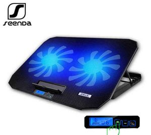 Seenda Laptop Cooler Cooling Pad 2 USBポートと2つの冷却ファン調整可能なスピードノートスタンド12156インチAA220314