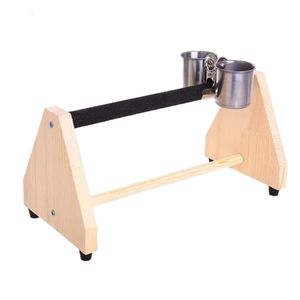 Other Pet Supplies Parrot for Play Wood Stand Bird Grinding Perch Table Platform with Feeder Dish C 221122