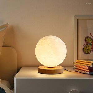 Table Lamps Creative Moon Led G9 Lamp For Bedroom Bedside Living Room PLA Atmosphere Luxury Decor Night