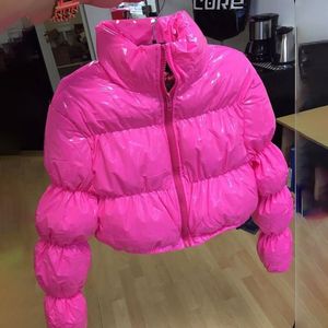 Kvinnorjackor Vinter vadderade kläder Kvinnor Korta kappa godisfärger Puff Sleeve Warm Casual Jacket Outwear 221122