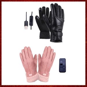 ST493 Beheizte Handschuhe für Männer, wiederaufladbar, USB-Handwärmer, elektrische Heizhandschuhe, Winter, Radfahren, Thermo-Touchscreen-Fahrradhandschuhe, winddicht