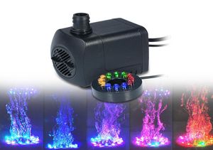 800lH Fish Tank Water With LED Light Ultraquiet Aquarium Submerible Fountain Pump Y200917