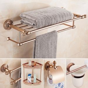 Bath Accessory Set Rose Gold Bathroom Accessories Towel Rack Bar Storage Dressing Table Toilet