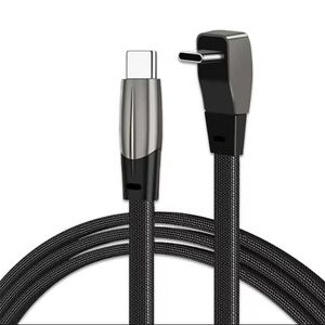 For Model 3 Y Mobile cables elbow 90 degree Car data cable Android usb c fast charging 18W 60W type-c to type-c braided