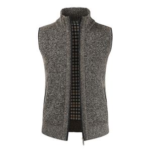 Men's Vests M-3XL Autumn Winter Plush Vest Stand Collar Splicing Casual Warm Coat V-neck Sleeveless Waistcoat Top 221122