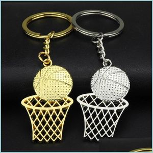 Nyckelringar Metal Basketball Key Ring Sport Keychain Holders Bag h￤nger kvinnor M￤n Student Fashion Drop Delivery Dh42J