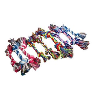 犬のおもちゃを噛む二重結び臼歯咬傷抵抗色ペット犬Thecotton Rope Toys Cord Dazhong Trumpet Factory Direct S Dhafr