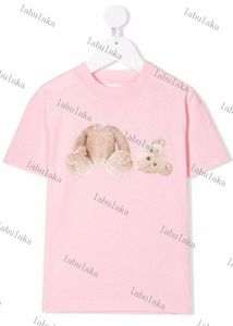 Luxus-Designer-Top-Marken-T-Shirt, gebrochener Kopf, Bär, Kinder, kurze Ärmel, Sommer, lockere halbe Ärmel, Mode, Kinderkleidung, Kinder, Jungen, T-Shirts, Mädchenkleidung, Baby-Polo, rosa