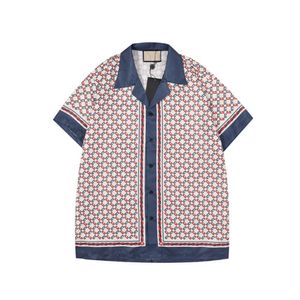 Lüks tasarımcı tişörtler erkek moda geometrik baskı bowling gömleği hawaii çiçek kadın rahat gömlek erkekler ince fit kısa kollu elbise -shirt çeşitlilik