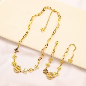 Never Fading 14K Gold Plated Luxury Brand Designer Pendants Necklaces Stainless Steel Double Letter Choker Pendant Necklace Chain Jewelry Accessories Gifts Z1920