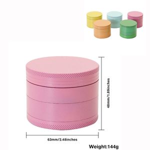 Partihandel 63mm 4Layer Plating Ceramics Aluminium CNC Herb Grinder Macaroon F￤rgglada tobaksslipare f￶r att r￶ka torr ￶rt OEM/ODM -logotyp