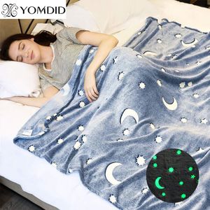 Blange Luminous Warm Flannel Night Night Fluorescent Geometric Print Shea Sofá Throw Tamped Dispre com coberturas de lazer de Siesta 221122