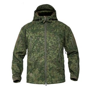 メンズジャケットMege Military Camouflage Fleece Tactical Jacket Men Waterproof SoftShell Windbreaker Winter Army Hooded Coat Hunt Closes221122