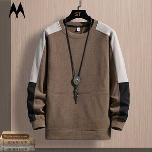 Hoodies Autumn Winter Casual Fleece Sweetshirs Homem Men O-Gobes Espessores Pullover de retalhos Moda Hip Hop Moletom de manga comprida Morno Y2211