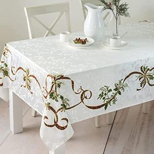 Table Cloth Merry Christmas Waterproof Polyester Printed Rectangular Tablecloth Party Decoration Coffee Holiday Decor