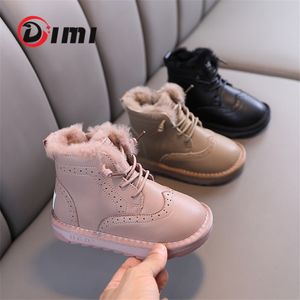 Stivali Dimi Children Inverno Scarpe vere pelle Calda peluche Ragazzi impermeabili Cotton Fashion Kids Snow 221122