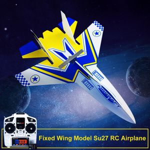 أجنحة محاكاة طراز Wing SU27 RC مع جهاز إرسال Microzone MC6C مع جهاز الاستقبال وأجزاء الهيكل للطائرة DIY 221122