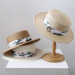 Breda brimhattar 2022 Sommarstr￥n hatt mode casual panama strand fedora andas sol f￶r kvinnor resor m￶ssa