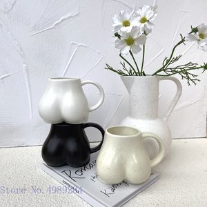 Mugs Creative Ceramic Mug Milk Taste Butt Body Shape Nude Lovely Cup Handle Design Desktop Storage Home Decoration Coffee Cups 221122