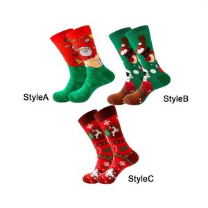 Meias masculinas Impresso Christmas Cotton Coloque meia -meia respirável para homens de férias Presentes Adolescentes Inverno