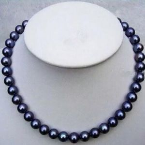 Vacker AAA 8-9mm South Sea Black Pearl Necklace 18 tum