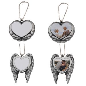 Sublimation Car Charm Pendants Party Favor Valentine's Day Ornament Heart in Hands Blanks for Heat Press