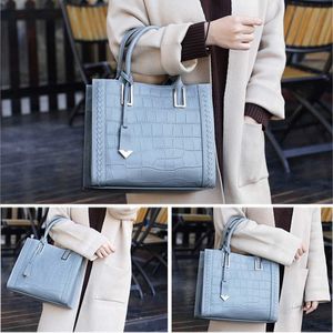 Designer saco bolsa bolsa de couro genuíno das mulheres senhoras ombro tote senhora crocodilo padrão feminino design mensageiro