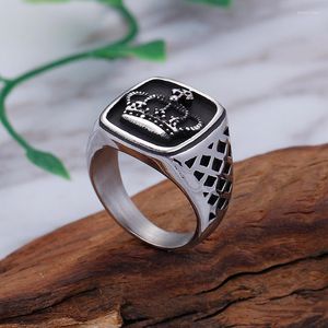 Cluster Ringe Mode Vintage Krone Ring Hip-Hop Stil Biker Hohe Qualität Edelstahl Für Männer Party Schmuck