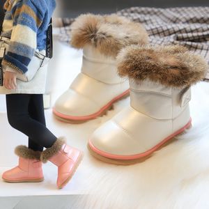 Buty zimowe dziewczyny śnieg dzieci miękkie dno ciepłe bawełniane buty króliczne futr antislip maluch dziecięcy D758 221122