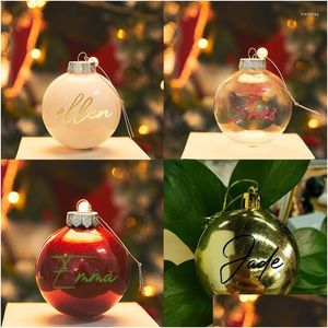 Noel dekorasyonları Noel dekorasyonları 4 adet/Set Kişiselleştirilmiş Süs Adı Hediye Tatil Hediyeleri Family Boes de Noel Drop de Dhkvs