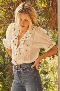 Blouses femininas 2022 Ruffles colar